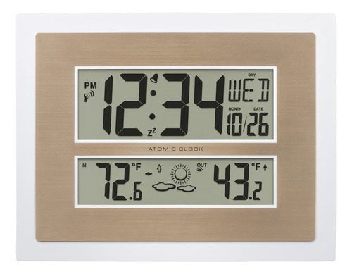 Reloj De Pared Digital Atómico Con Temperatura Y Pronóstico