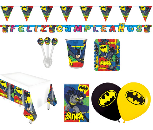 Kit Infantil Decoración Fiesta - Batman X20 Invitados