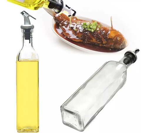 Botella D Cristal Dispensador Para Aceite Y Vinagre Pack 2pz