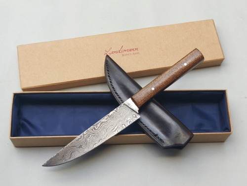 Cuchillo Artesanal Asado Acero Damasco 14cm/ Micarta