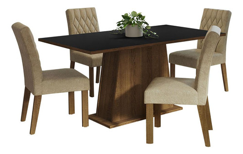 Madesa Comedor Mesa Madera 4 Sillas Ashley Rust./n/imp