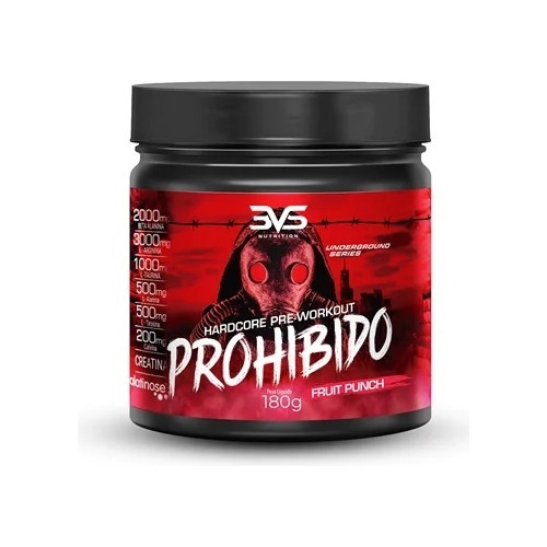 Prohibido Hardcore Pre Workout (180g) - Sabor: Fruit Punch