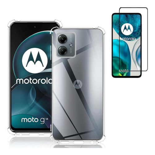 Carcasa Antigolpes Para Motorola G14 + Protector Pantalla