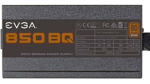 Fuente De Poder 850w Evga 80 Plus 110-bq-0850-v1 Semimodular