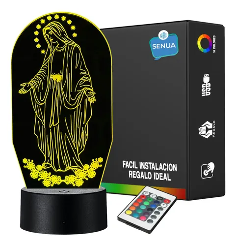 Lámpara Led Virgen Milagrosa Holograma Decoración Regalo