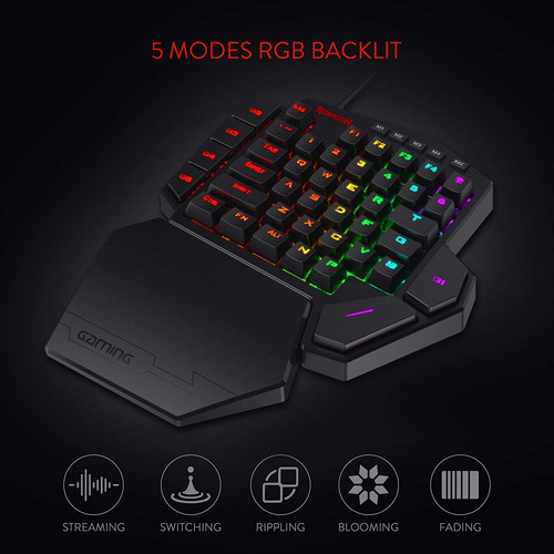 Imagen 3 de 8 de Redragon K585 Diti Teclado Mecanico Rgb Para Juegos Con Una