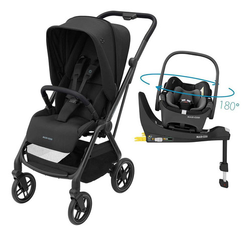 Carrinho Leona² Black Bebê Conforto E Base Isofix Maxi Cosi