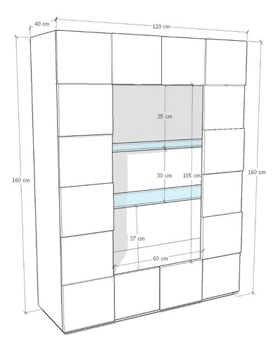 Imagen 3 de 5 de Mueble Vajillero Vitrina Poliuretano Alto Brillo Ref Calisto