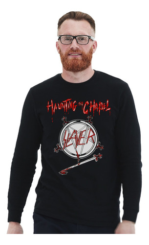 Polera Ml Slayer Haunting The Chapel Metal Impresión Directa