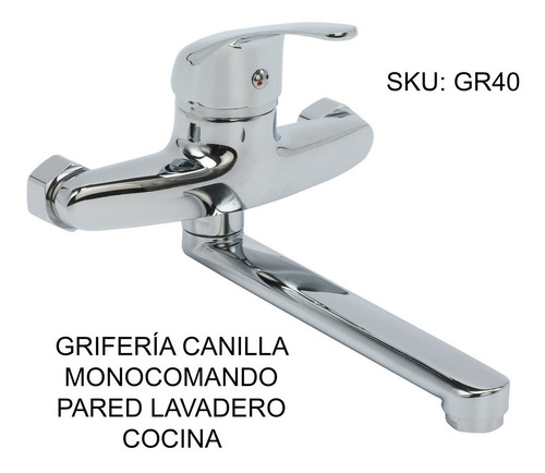 Imagen 3 de 8 de Griferia Canilla Monocomando Pared Lavadero Cocina