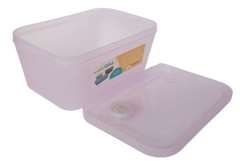 Kit 03 Pote Plastico Gull Válvula Translucido 1400ml Rosa