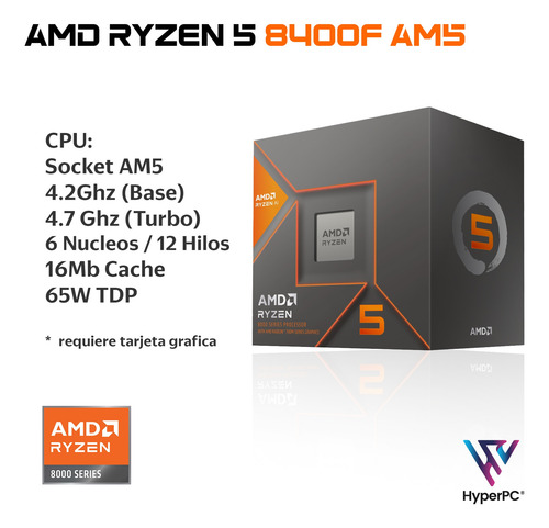 Pc Gamer + Mon 24 + Perif Ryzen 5 8400 16gb 500tb Rtx 3050