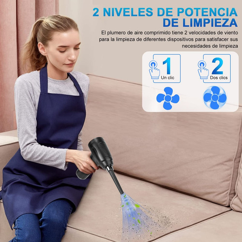 Soplador De Aire Recargable,2 En 1 Plumero De Aire Aspirador