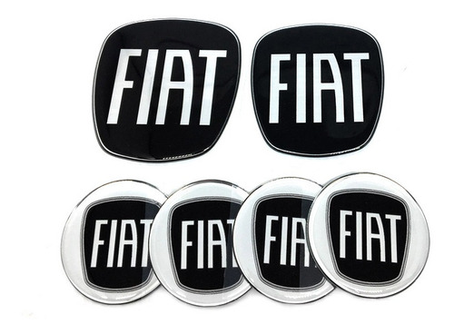 Imagem 6 de 8 de Kit Emblemas Adesivos Fiat Bravo Black Piano Resinado