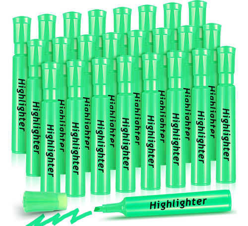 Paquete De 24 Resaltadores De Punta De Cincel Verdes