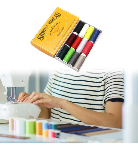 Kit De Hilos De Costura 12x Precera Con Accesorios De