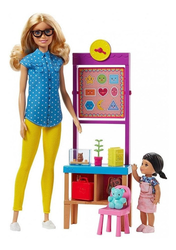 Boneca Barbie Profissões Professora Loira E Aluna Mattel