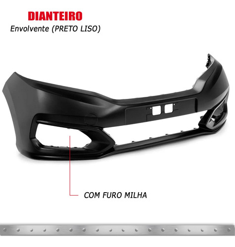 Parachoque Dianteiro Fit 2018 19 20 21 Com Furo Liso