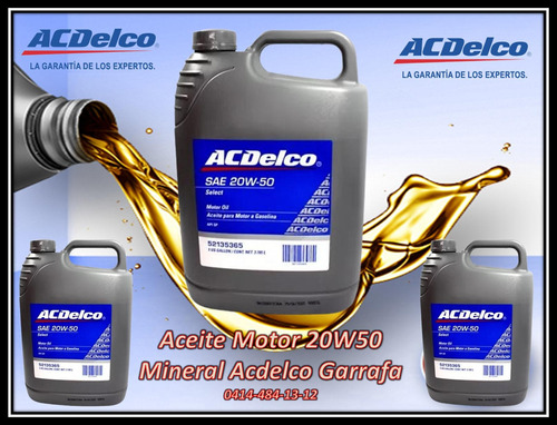 Aceite Motor 20w50 Mineral Acdelco Garrafa 