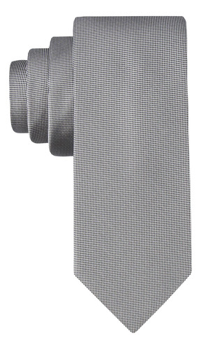Corbata Calvin Klein Silver Spun Solid Para Hombre, Color Pl