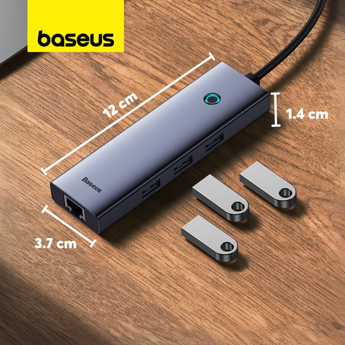 Hub Adaptador Usb-c 4 En 1 Baseus Usb Ethernet Rj45