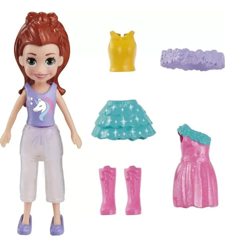 Polly Pocket Pequeño Pack De Moda Unicornio Hnf50 Febo