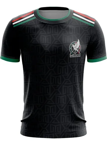 Playera Sublimada Selección Mexico Negra Genérica