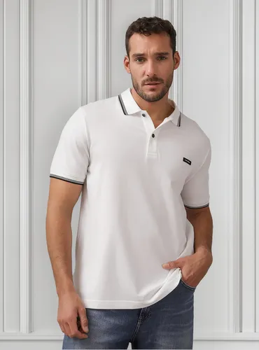 Polo Stretch Metal Button Blanco Calvin Klein