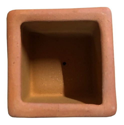 Imagen 2 de 3 de 10 Maceta De Barro Cubo 7 Cm X 7 Cm Para Cactus Y Suculentas