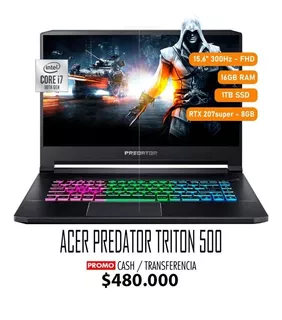 Notebook Gamer Acer Predator Titron 500 Rtx 2070 300 Hz I7
