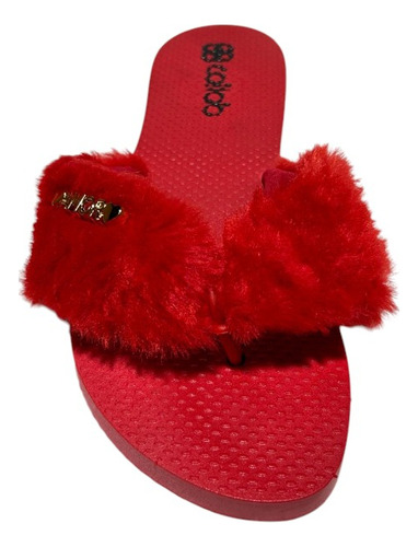 Chinelo Coloridos Rasteirinha Pelúcia