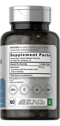 Horbaach Salud Cardiovascular Nattokinase 200mg 150 Caps Sabor Sin Sabor