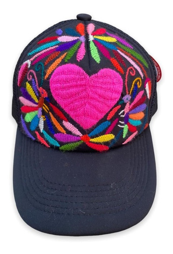 Gorra Bordada Artesanal Mexicana Modelo Corazón