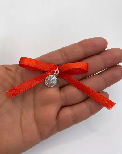 Medalla Protección Bebe San Benito Cinta Roja Plata 950 Caja
