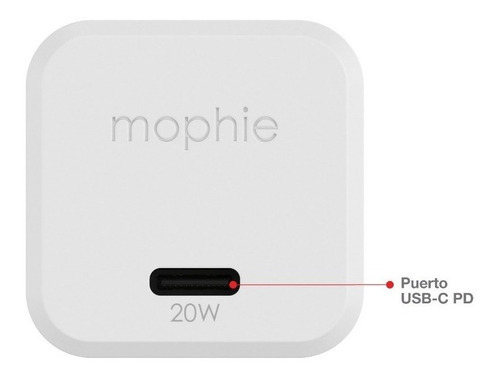 Cargador De Pared Mophie Usb-c De Carga Rápida Gan 20w Color Blanco