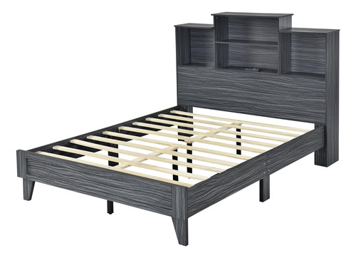Base De Cama De Plataforma De Tamaño Matrimonial Con Cabecer