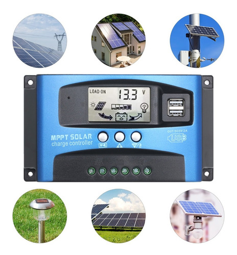 Imagem 4 de 10 de Controlador De Carga Solar Dual Usb Lcd Display 100a Mppt