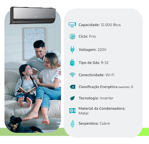 Ar Condicionado Split LG 12000 Btus Frio 220v S3nq12jar1k