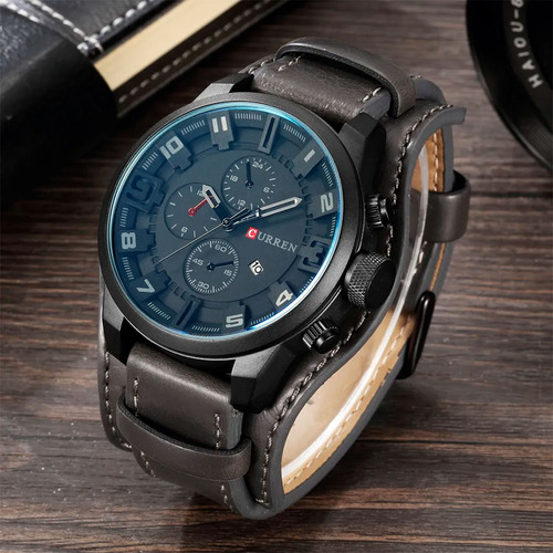 Reloj Curren 8225 Cronografo Negro Combinación Perfecta De Estilo Deportivo Tecnologia Avanzada Y Precision Excepcional Otec