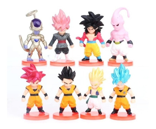 Figura Muñeco Dragon Ball Set Chibi Goku Black Freezer Mas