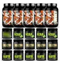 Comprar 5 Kit Whey 900g + Bcaa + Creatina + Glutamina Sabor Cookies n cream