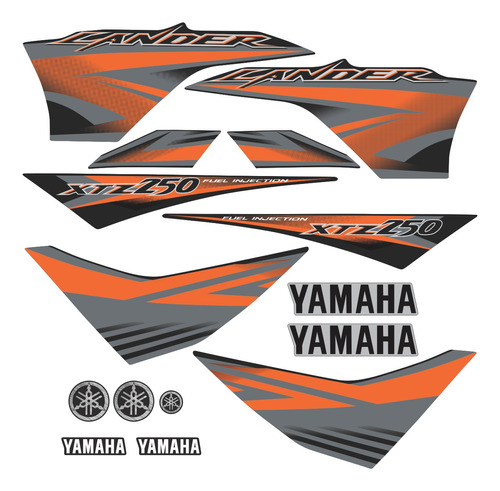 Kit Adesivos Yamaha Lander 250 2012 Preta 10364