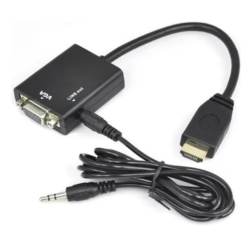 Cable Convertidor Hdmi A Vga + Audio 3.5 Stereo