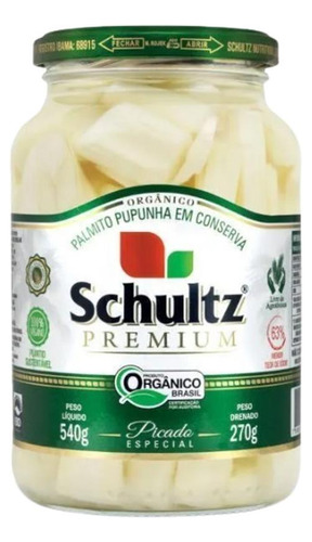 Kit 6x: Palmito Pupunha Picado Orgânico Schultz 270g