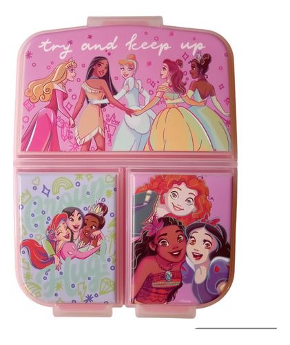 Contenedor Stitch Lunchera Hermetico Princesas Divisiones 