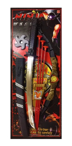 Set Juguete Ninja: Espada, Shuriken Y Arco - 8pz