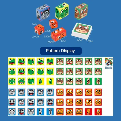 Juego Cubo Rubik Puzzle Face Changing Cambio Emociones Emoji Color De La Estructura Multicolor