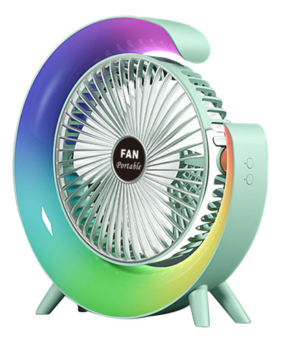 Mini Ventilador De Escritorio Con Carga Usb Con Luz Nocturna