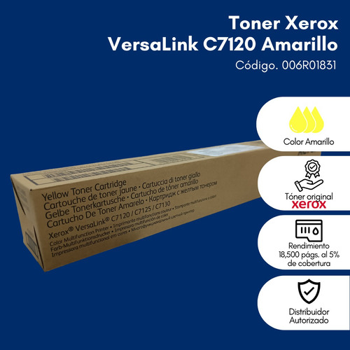 Tóner Xerox Versalink C7120 /c7125 /c7130 Amarillo 006r01831
