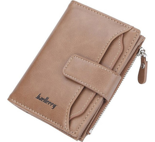 Cartera De Cuero Con Monedero De Cierre Unisex